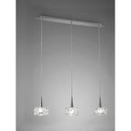 M3921 O2 Linear Pendant 3 Light G9 Line Small Polished Chrome