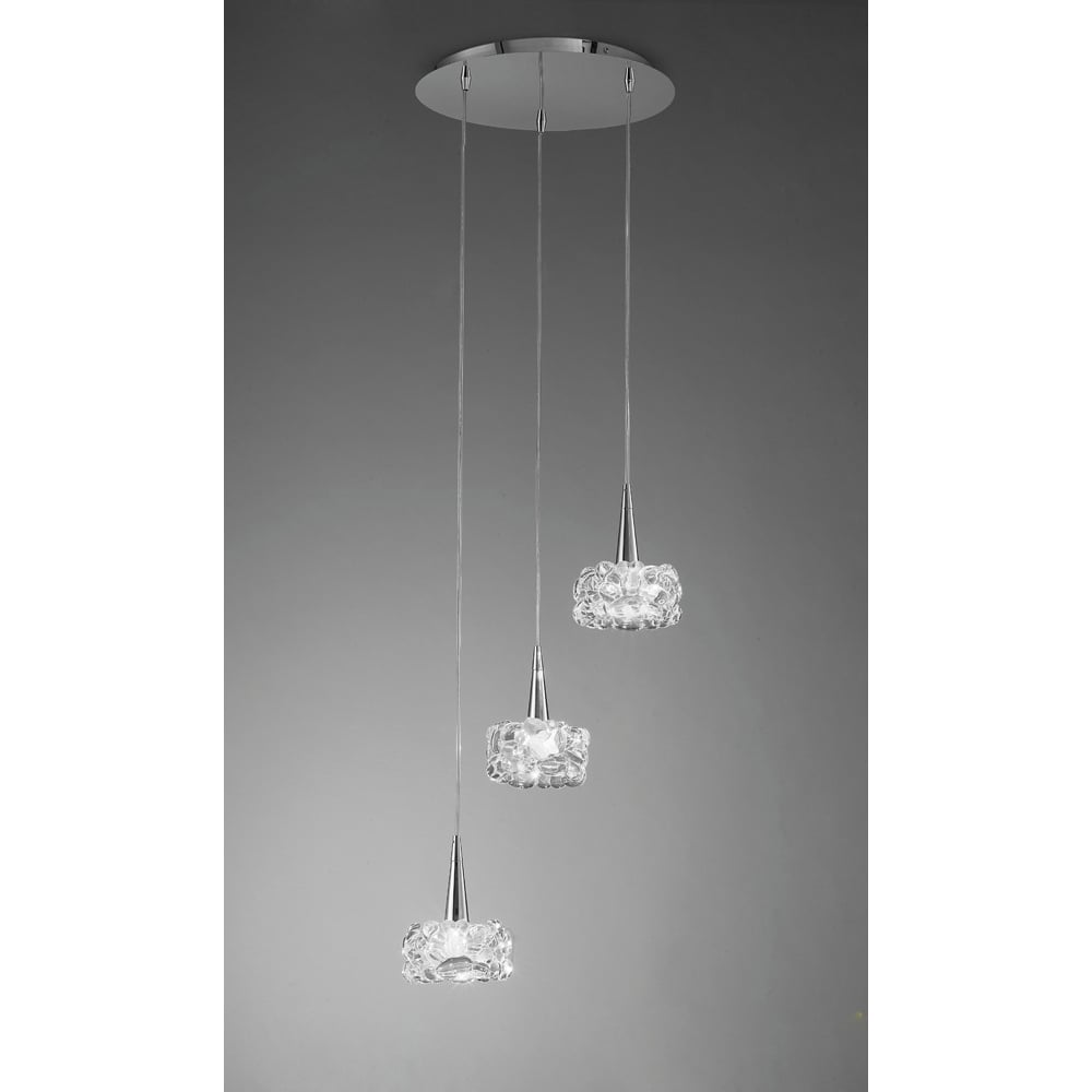 M3922 O2 Pendant 3 Light G9 Polished Chrome