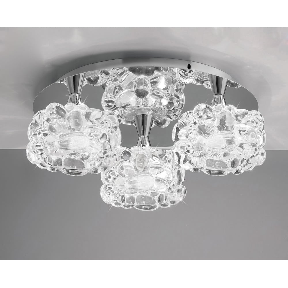 M3925 O2 Flush Ceiling 3 Light G9 Small Polished Chrome