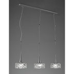 M3931 O2 Linear Pendant 3 Light E27 Line Large Polished Chrome