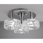 M3935 O2 Flush Ceiling 3 Light E27 Large Polished Chrome