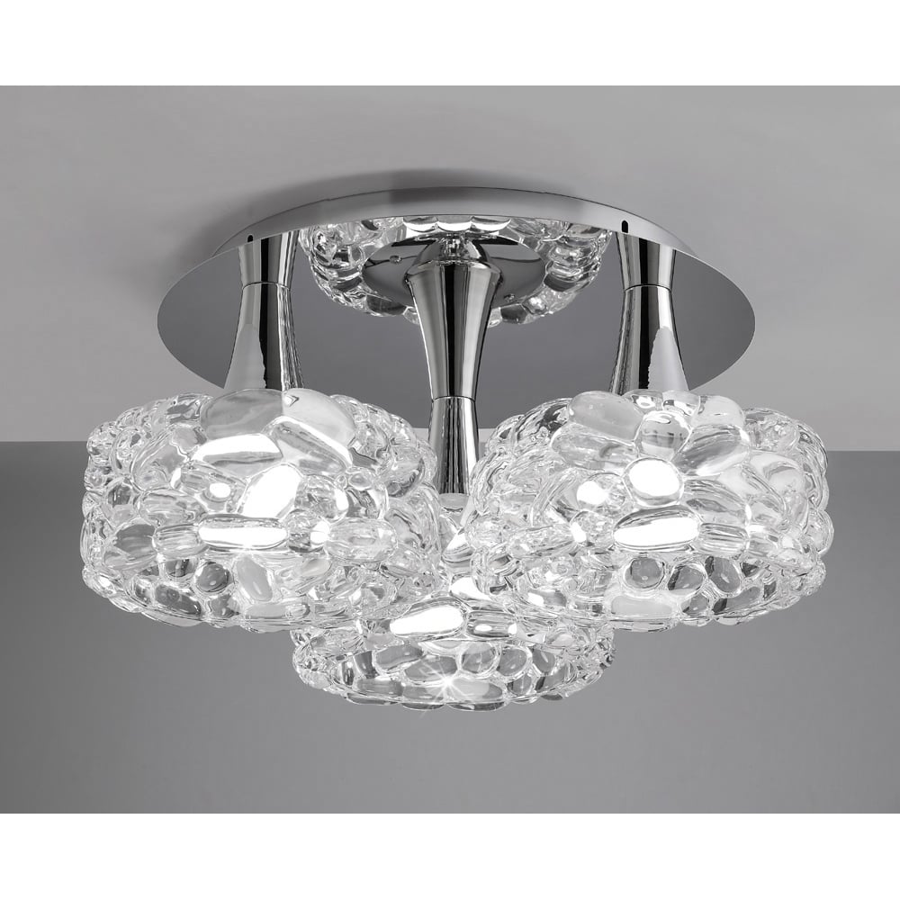 M3935 O2 Flush Ceiling 3 Light E27 Large Polished Chrome