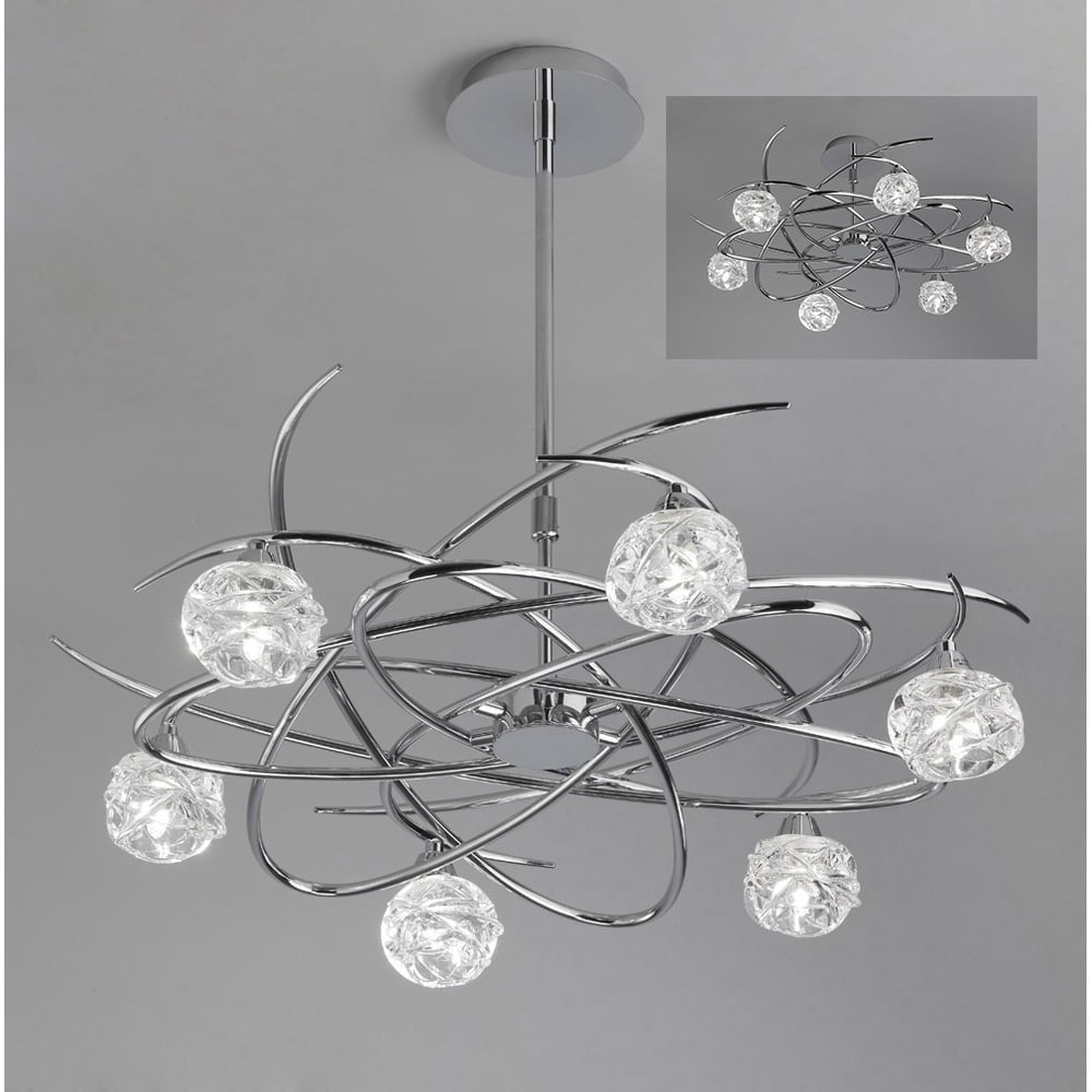 M3942 Maremagnum Telescopic Convertible To Semi Flush 6 Light G9 Polished Chrome
