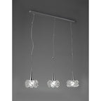 M3961 Artic Linear Pendant 3 Light E27 Line Large Polished Chrome