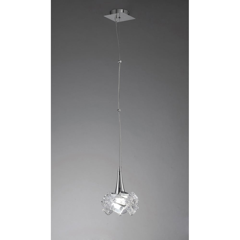 M3963 Artic Pendant 1 Light E27 Large Polished Chrome