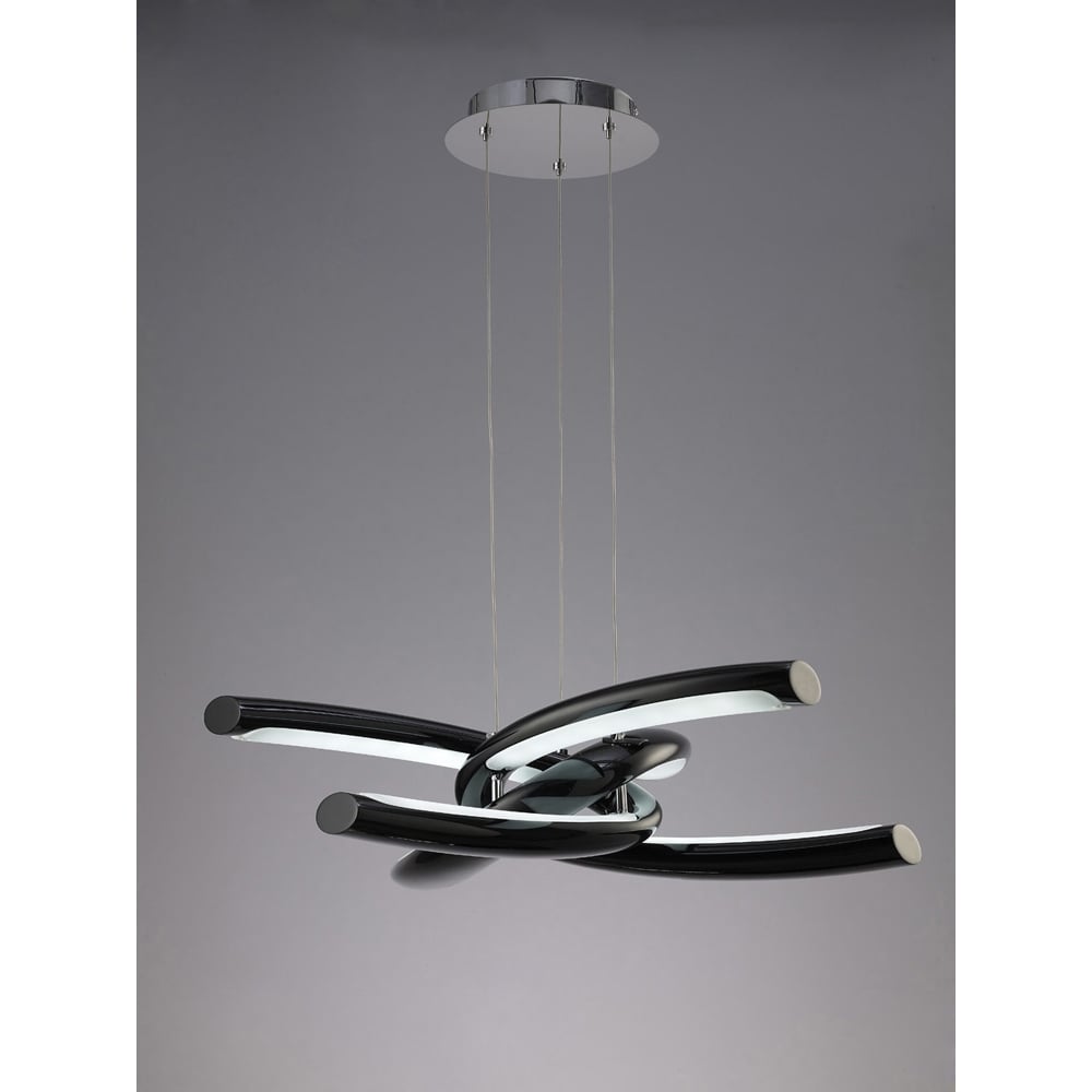 M3971 Knot Pendant 36W LED Gloss Black/White Acrylic/Polished Chrome