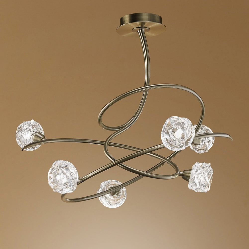 M4071 Maremagnum Ceiling 6 Light G9 Antique Brass