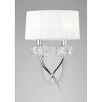 M4634/S Loewe Wall Lamp Switched 2 Light E14 Polished Chrome White Shade