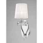 M4635/S Loewe Wall Lamp Switched 1 Light E14 Polished Chrome White Shade