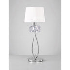 M4636 Loewe Table Lamp 1 Light E27 Large Polished Chrome White Shade