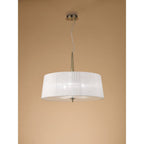 M4639AB Loewe Single Pendant 3 Light E27 Antique Brass Cream Shade