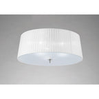 M4640 Loewe Flush Ceiling 3 Light E27 Polished Chrome White Shade