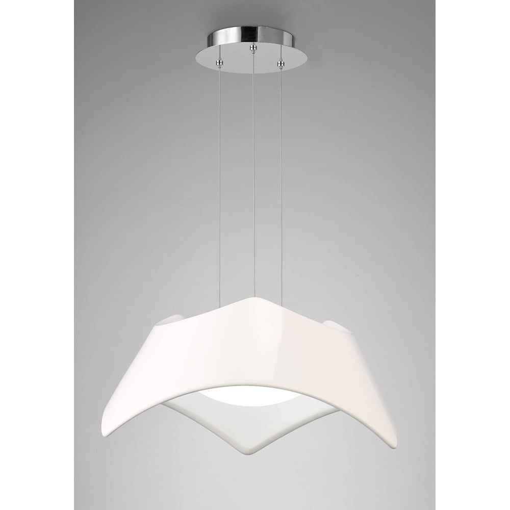 M4810 Maui Pendant 5W+19W LED Gloss White / Polished Chrome