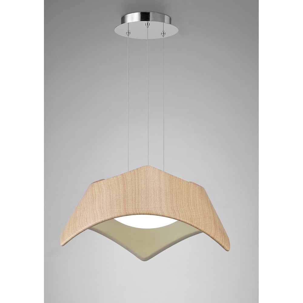 M4811 Maui Pendant 5W+19W LED Beech / Polished Chrome