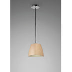 M4824 Triangle Pendant Small 1 Light E27 Beech/Polished Chrome