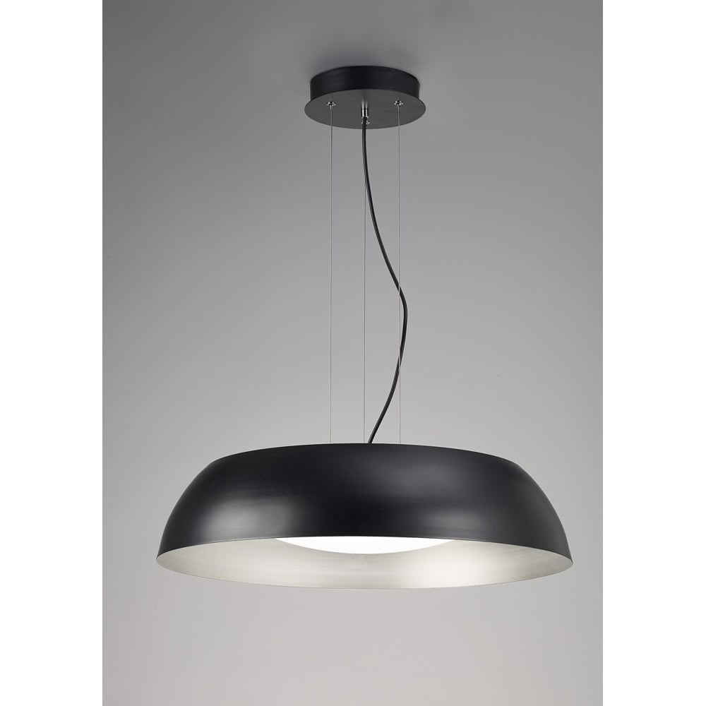 M4843 Argenta Pendant Large 30W LED Matt Black/Silver/White Acrylic