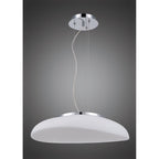 M4891 Opal Oval Pendant 4 Light E27 Polished Chrome/Frosted White Glass