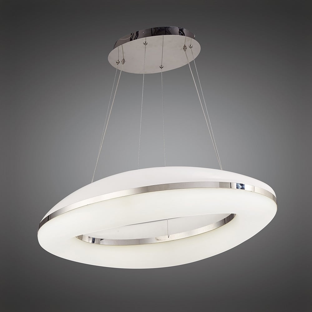 M4900 Oakley Oval Pendant 80W LED Polished Chrome / Frosted Acrylic