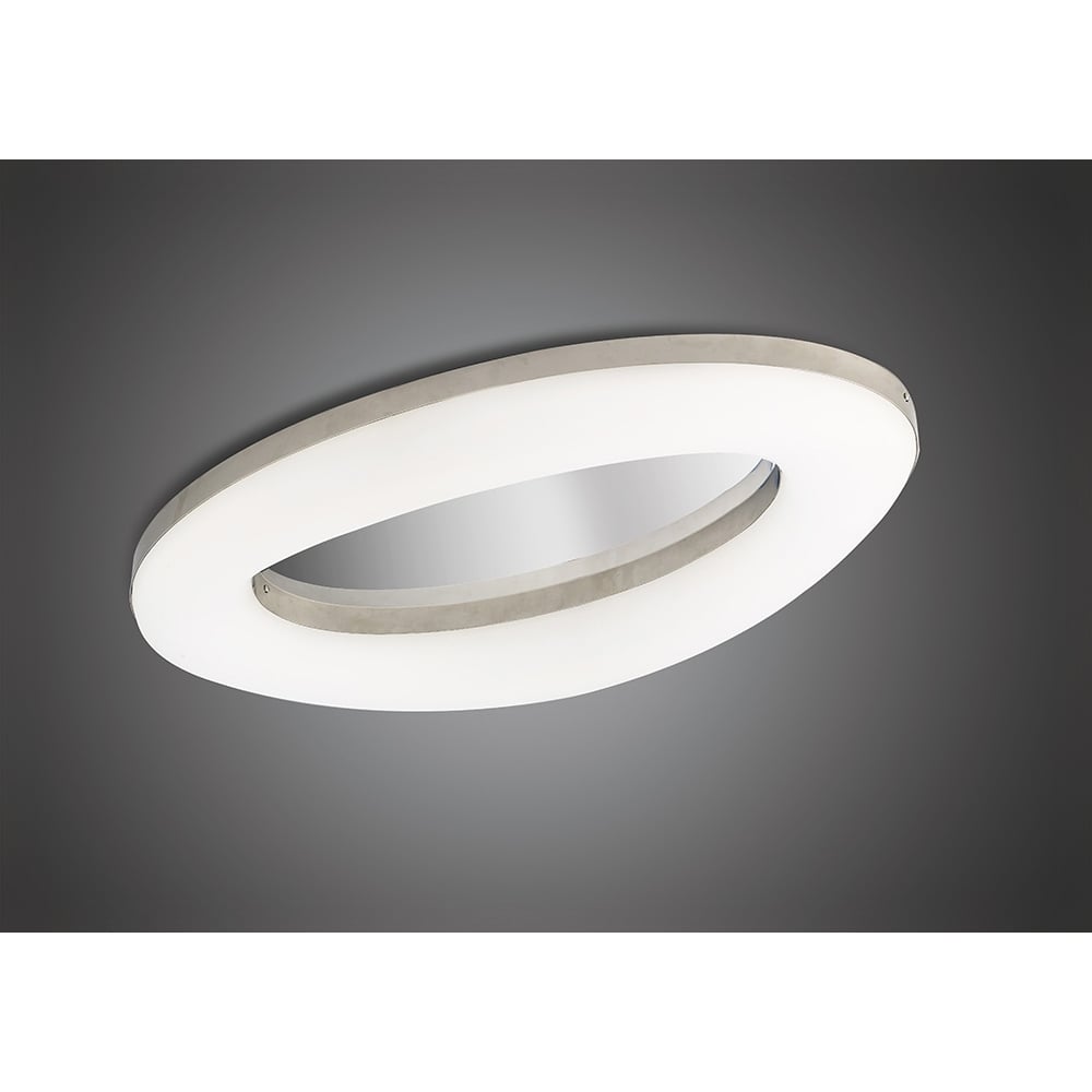 M4902 Oakley Oval Flush Ceiling 40W LED Polished Chrome / Frosted Acrylic