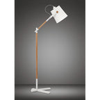 M4920 Nordica Floor Lamp White Shade 1 Light E27 Matt White/Beech Ivory White Shade