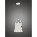 M4926 Nordica Pendant White Shade 1 Light E27 Matt White/Beech Ivory White Shade