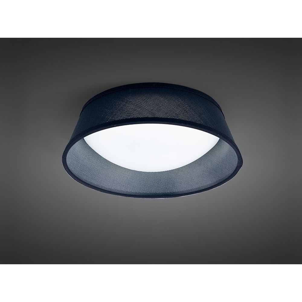 M4964 Nordica Flush Ceiling 12W LED 32CM Black White Acrylic Black Shade