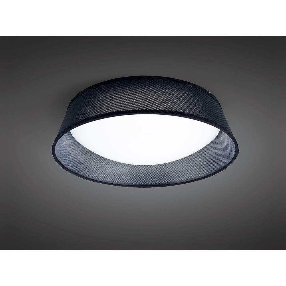 M4965 Nordica Flush Ceiling 21W LED 45CM Black White Acrylic Black Shade