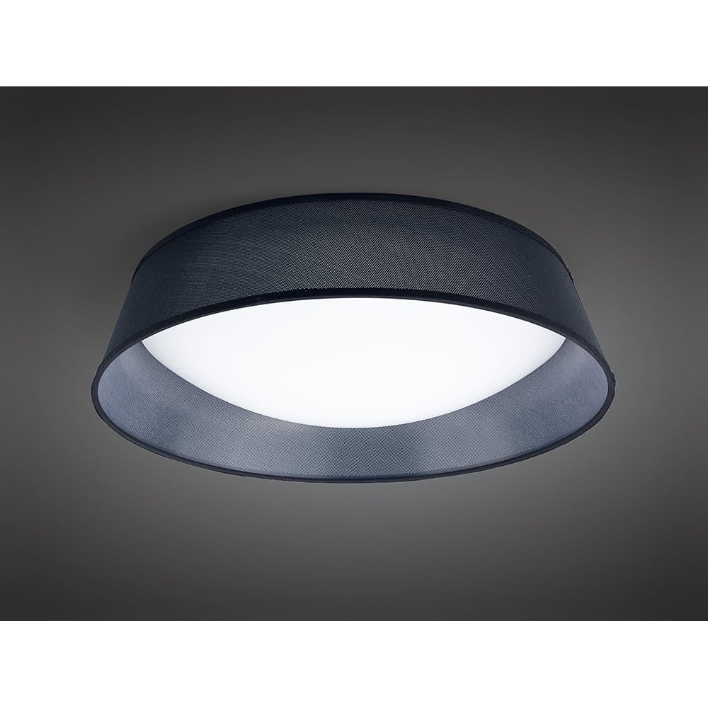 M4966 Nordica Flush Ceiling 30W LED 60CM Black White Acrylic Black Shade