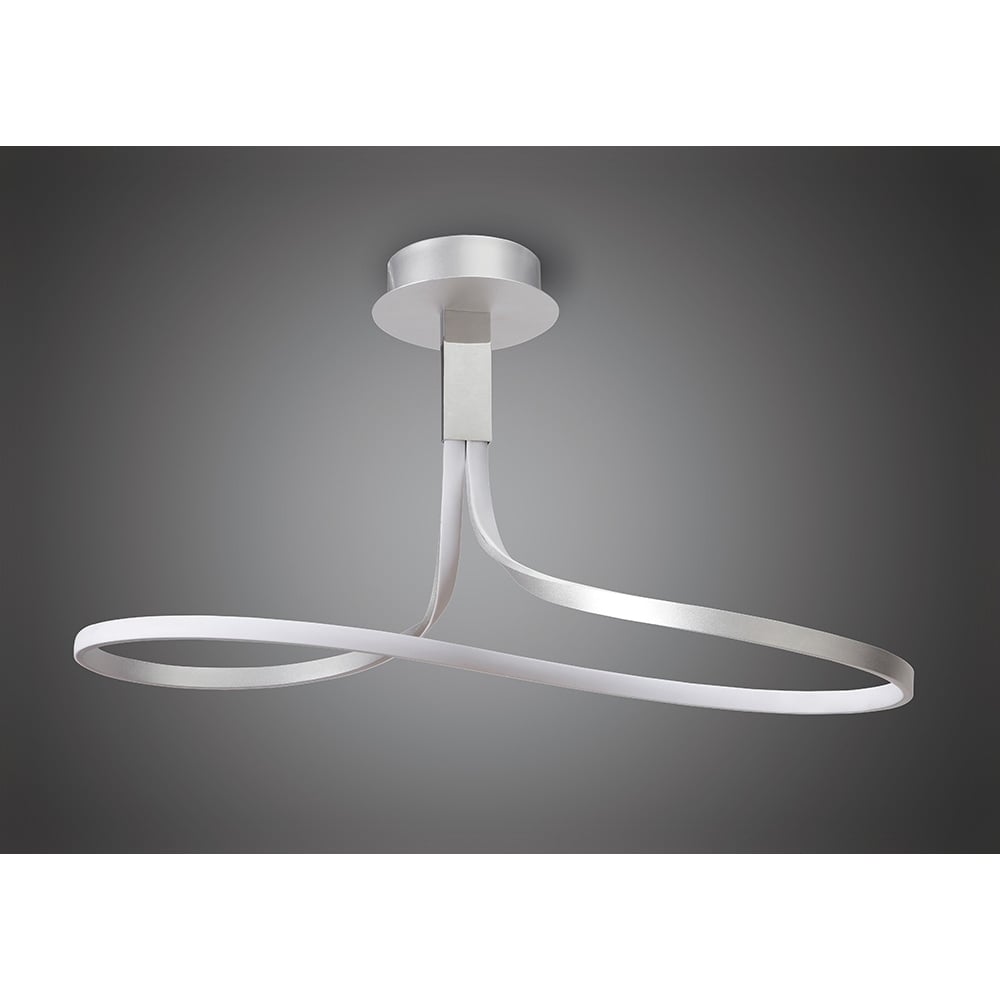 M4980 Nur Rectangular Semi Flush 40W LED Silver/Frosted Acrylic/Polished Chrome