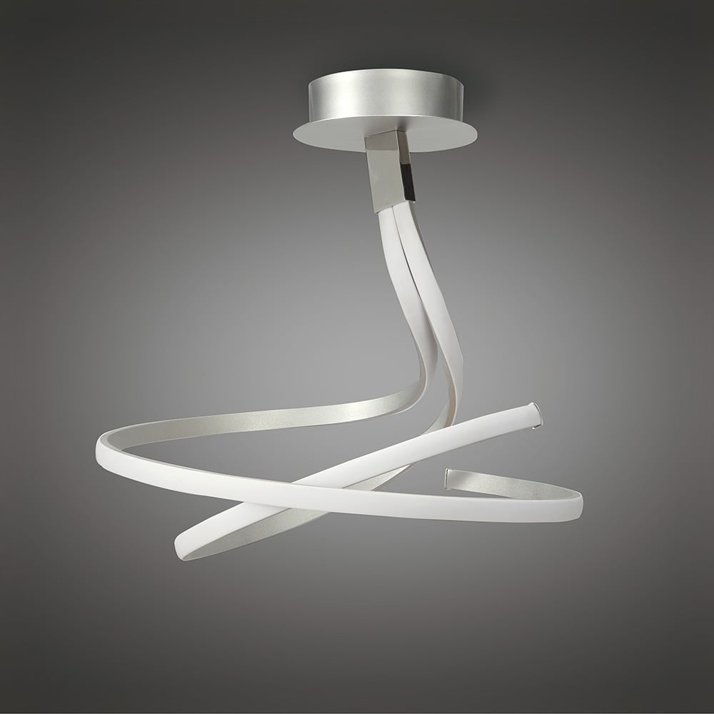 M4981 Nur Semi Flush 50W LED Silver/Frosted Acrylic/Polished Chrome