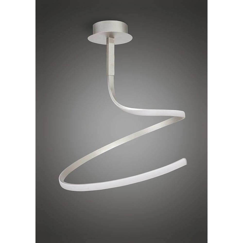 M4982 Nur Semi Flush 30W LED Silver/Frosted Acrylic/Polished Chrome