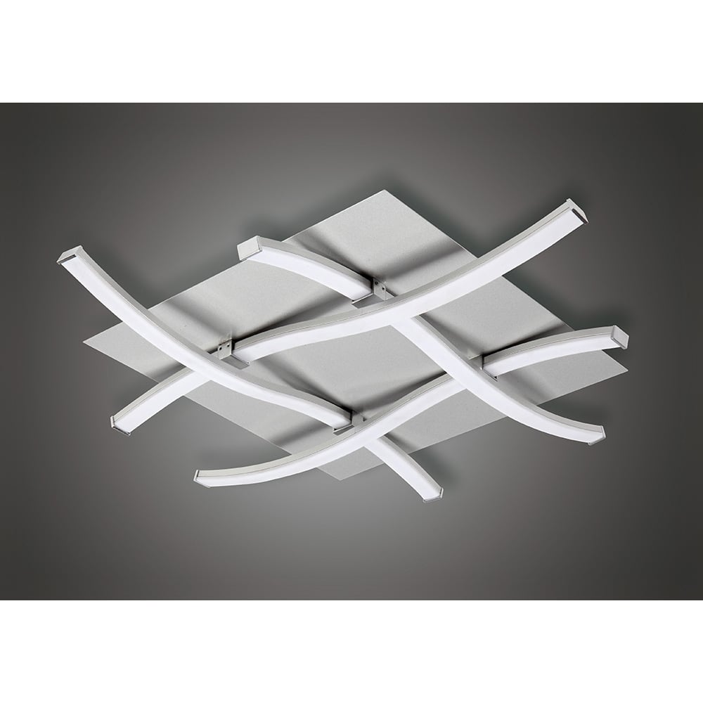 M4984 Nur Square Flush Ceiling 34W LED Silver/Frosted Acrylic/Polished Chrome