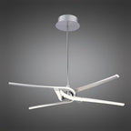 M4991 Knot Telescopic\Semi Flush 45W LED Curved Arms Silver/Frosted Acrylic/Polished Chrome
