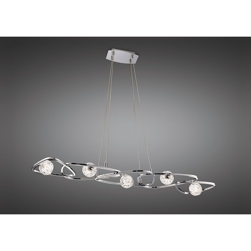 M5012 Lux Linear Pendant 5 Light G9 Line Polished Chrome