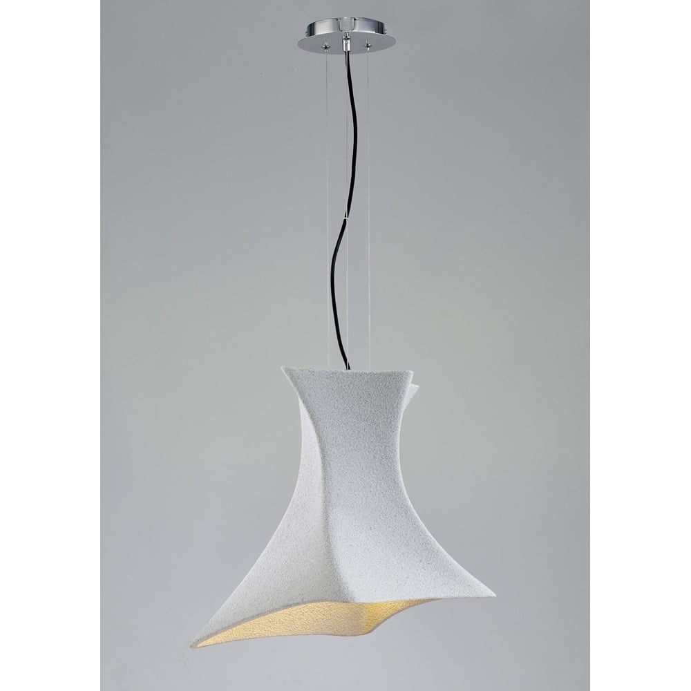 M5071 Twist Pendant 1 Light E27 Cement Effect/Polished Chrome