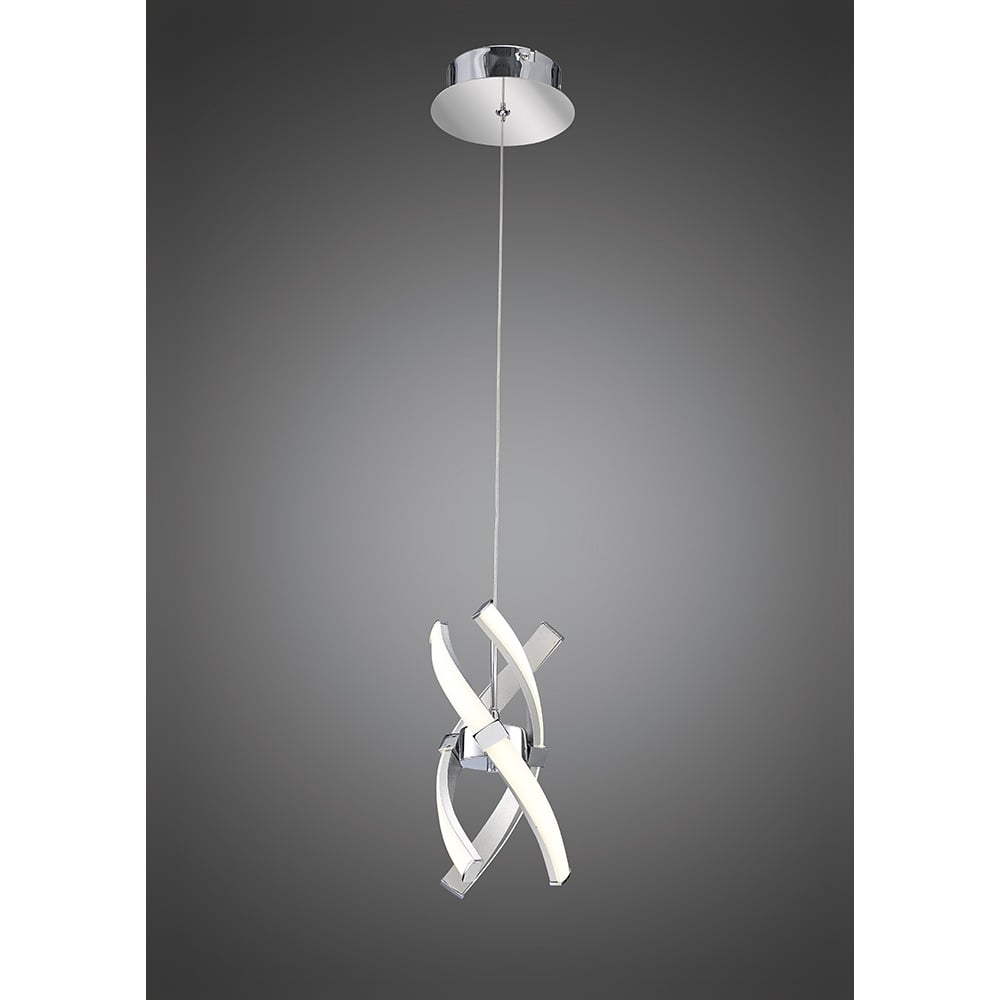 Espirales Pendant 1 Light 12W LED Silver/Frosted Acrylic/Polished Chrome