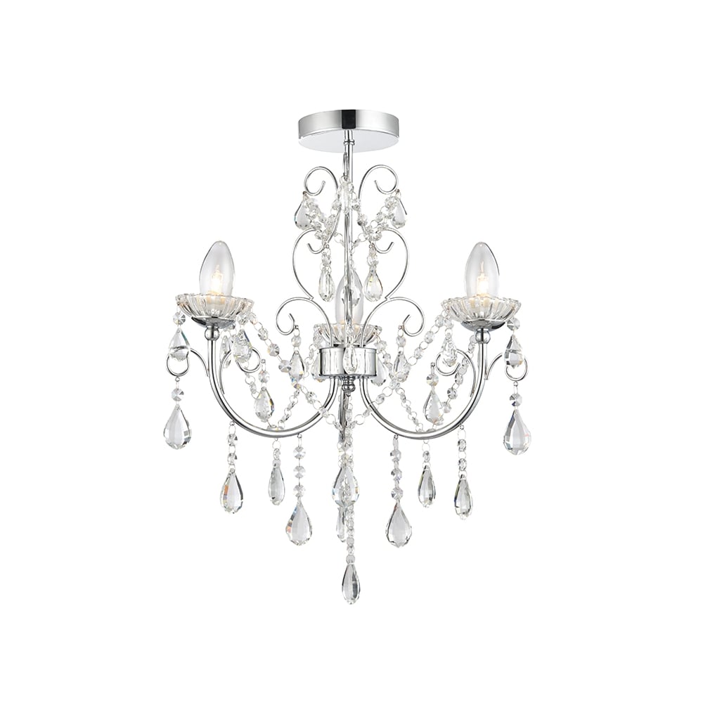 61251 Tabitha Bathroom Semi Flush Multi Arm Glass
