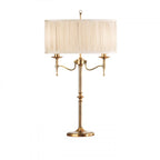 63648 Stanford Antique Brass Table Lamp Beige Shade