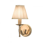 63653 Stanford Antique Brass Single Wall Light Beige Shade