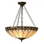 63976 Brooklyn Tiffany Large Inverted 3 Light Pendant