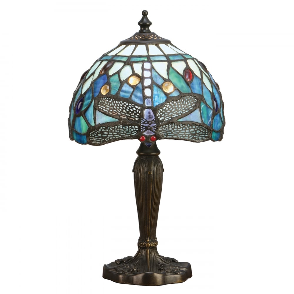 64088 Dragonfly Blue Tiffany Intermediate Table Lamp