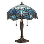 64089 Dragonfly Blue Tiffany Medium Table Lamp