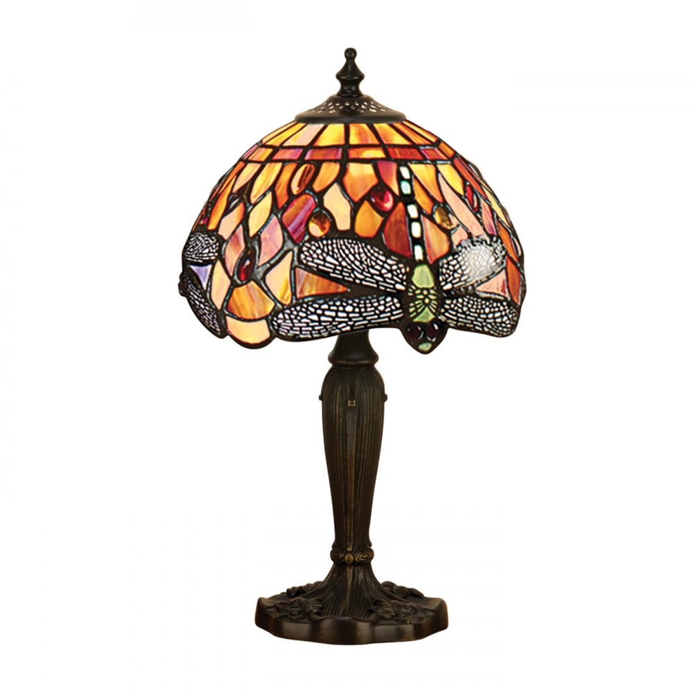 64091 Dragonfly Flame Tiffany Intermediate Table Lamp