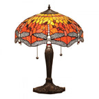 64093 Dragonfly Flame Tiffany Medium Table Lamp