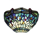 64102 Dragonfly Blue Tiffany Wall Light