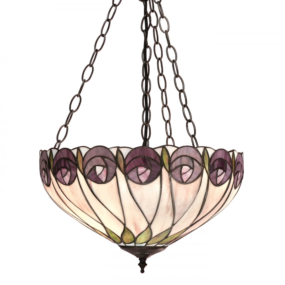 64175 Hutchinson Tiffany Medium Inverted 3 Light Pendant