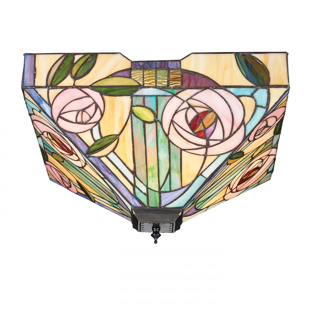 70698 Willow Tiffany Large 2 Light Flush