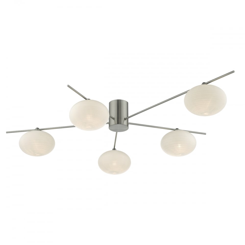 Dar JAS5446 Jasper 5 Light Semi Flush Satin Nickel