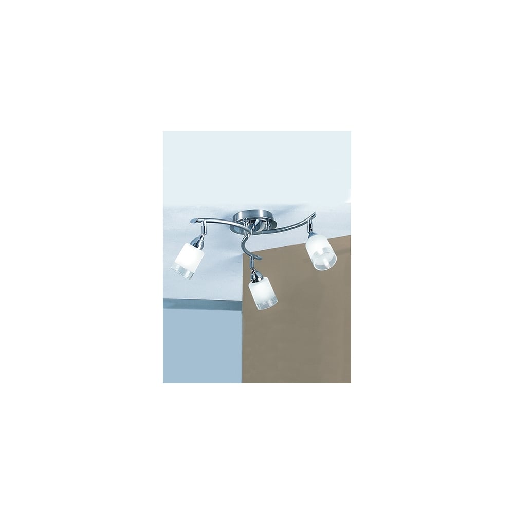 DP40023 Campani 3 Light Ceiling Flush Chrome / Satin Nickel