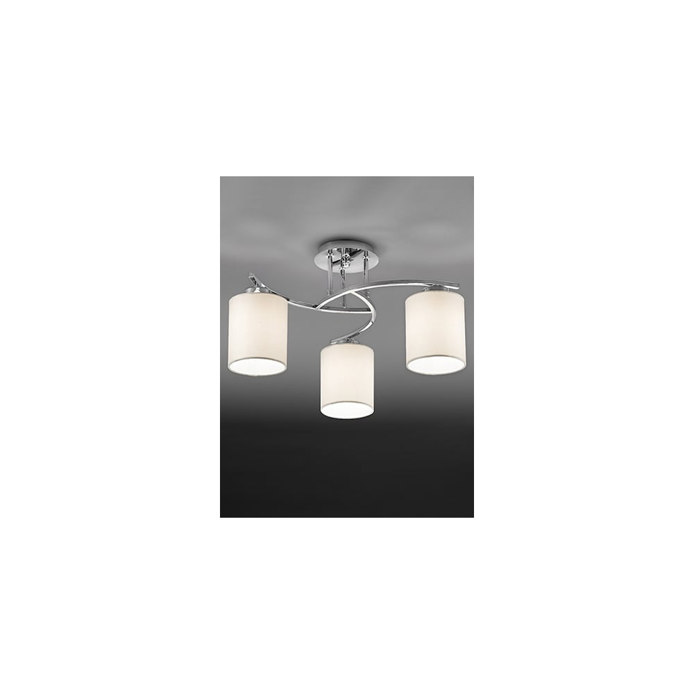 FL2080/3/1124 Hexx 3 Light Ceiling Flush Chrome